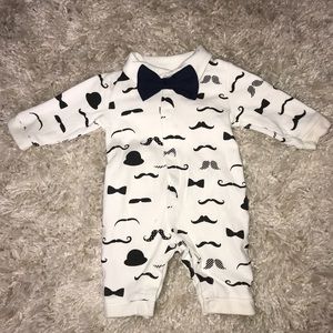 Bow Tie And Mustache Baby Boy Onesie